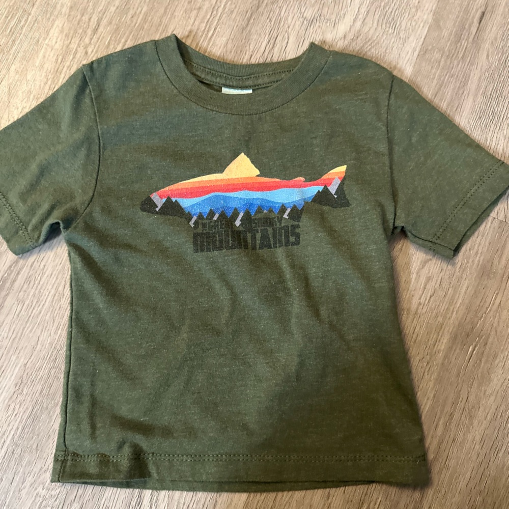 Source Unknown Olive Rainbow Mountain Tee